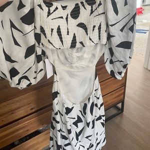 ASTR white and black mini dress